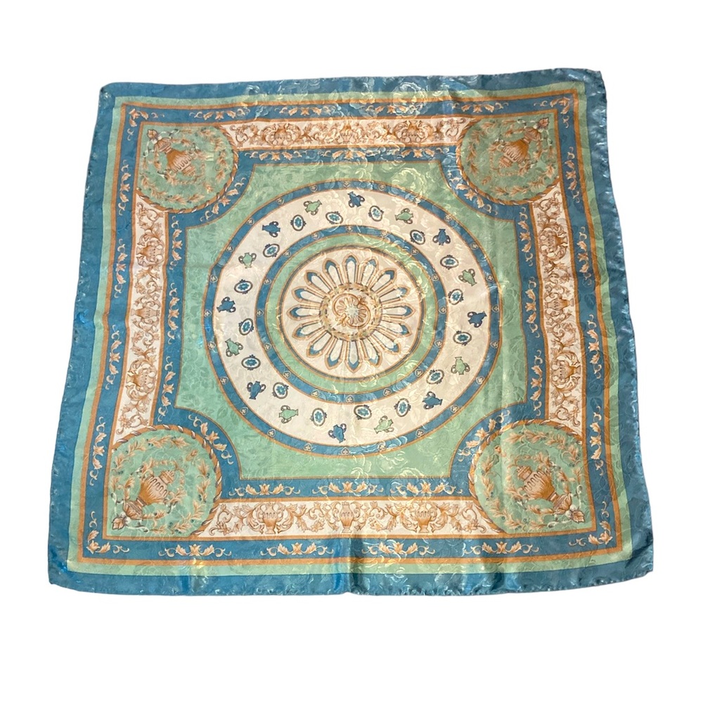 Basha Scarf 30” x 30” Oversized Pastels Green Blue Hue Colors Versatile Spring
